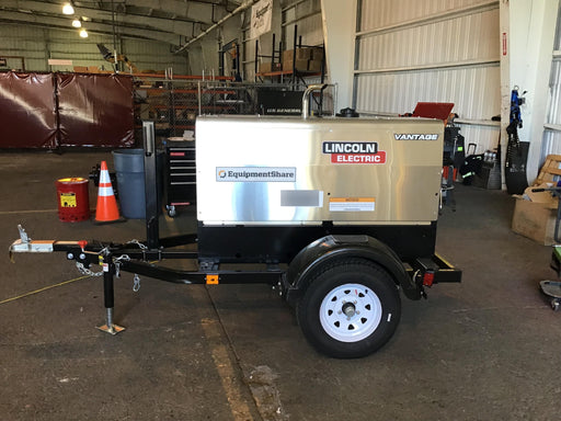 2019 Lincoln Electric Vantage 322 Welder Ready-Pak 3, Two wheel trailer, Fender and Light kit, Cable Rack