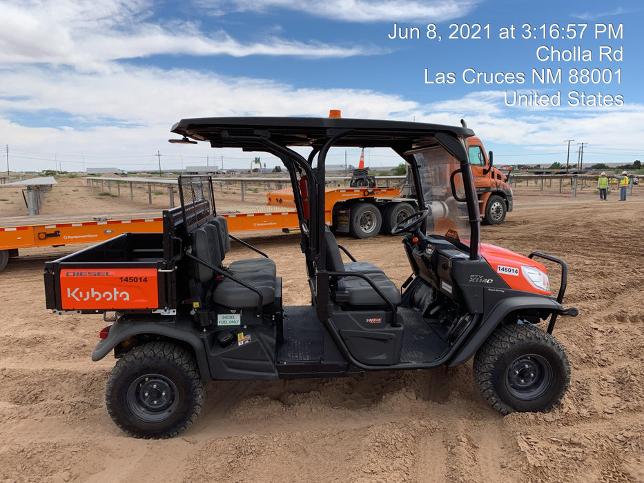 2022 Kubota RTV-X1140W-H Plastic Canopy, Windshield Acrylic Clear, LED Strobe Light, Wire Harness Kit, Back up Alarm