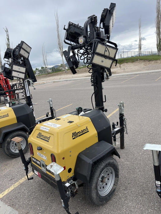 2022 Allmand NLV3GR (4) LED Light Fixture 350W, 23' Vertical Mast, 3kW Prime, Towable, Deep Sea L401, Leveling Jacks, Yanmar T4F 5.8hp