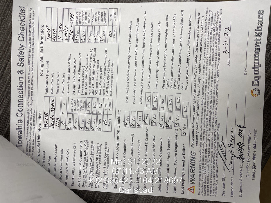 2021 Lincoln Electric Vantage 549X Ready Pak 3, ORANGE (includes trailer, cable rack, fender light kit)