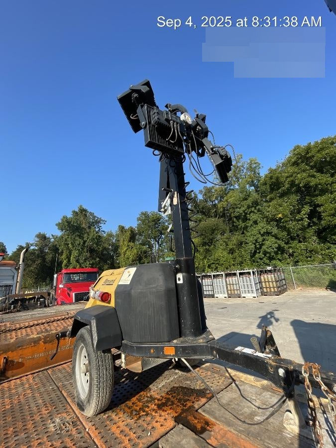 2022 Allmand NLV3GR (4) LED Light Fixture 350W, 23' Vertical Mast, 3kW Prime, Towable, Deep Sea L401, Leveling Jacks, Yanmar T4F 5.8hp