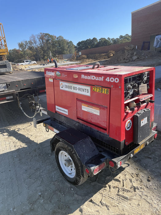 2022 Shindaiwa DGW400MDL Kubota D902 Engine, 23 HP, Dual Op Welder, Wire, Arc, Droop Stick, Tig, and CC Stick Functionality, Simulphase, 3 Phase and 1 Phase Gen Output, Single Axle NB Trlr, Slr Trckl Chrg 12V 12W, Fire Ext