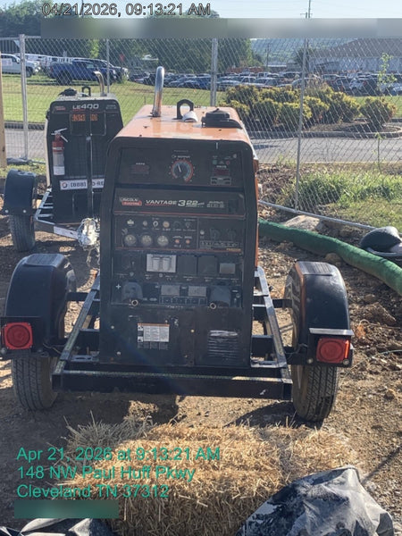 2021 Lincoln Electric Vantage 322 Vantage 322 Ready Pak 3 w/ Decals, ORANGE (includes trailer, cable rack, fender light kit) NO Telematics