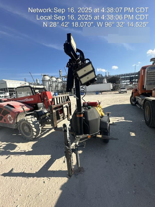 Allmand NLV3GR (4) LED Light Fixture 350W, 23' Vertical Mast, 3kW Prime, Towable, Deep Sea L401, Leveling Jacks, Yanmar T4F 5.8hp