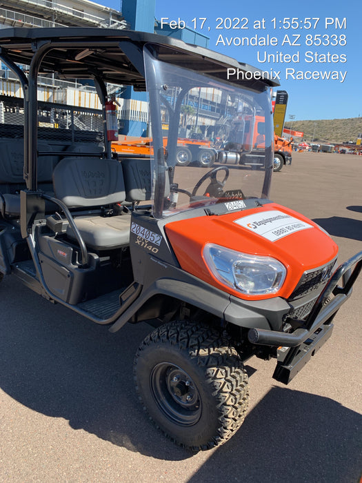 2022 Kubota RTV-X1140W-H Plastic Canopy, Windshield Acrylic Clear, LED Strobe Light, Wire Harness Kit, Back up Alarm