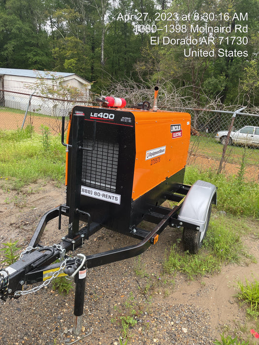 2022 Lincoln Electric LE400 Kubota V1505, Trlr, Cable Rack, Light Kit, ES Decals, T3