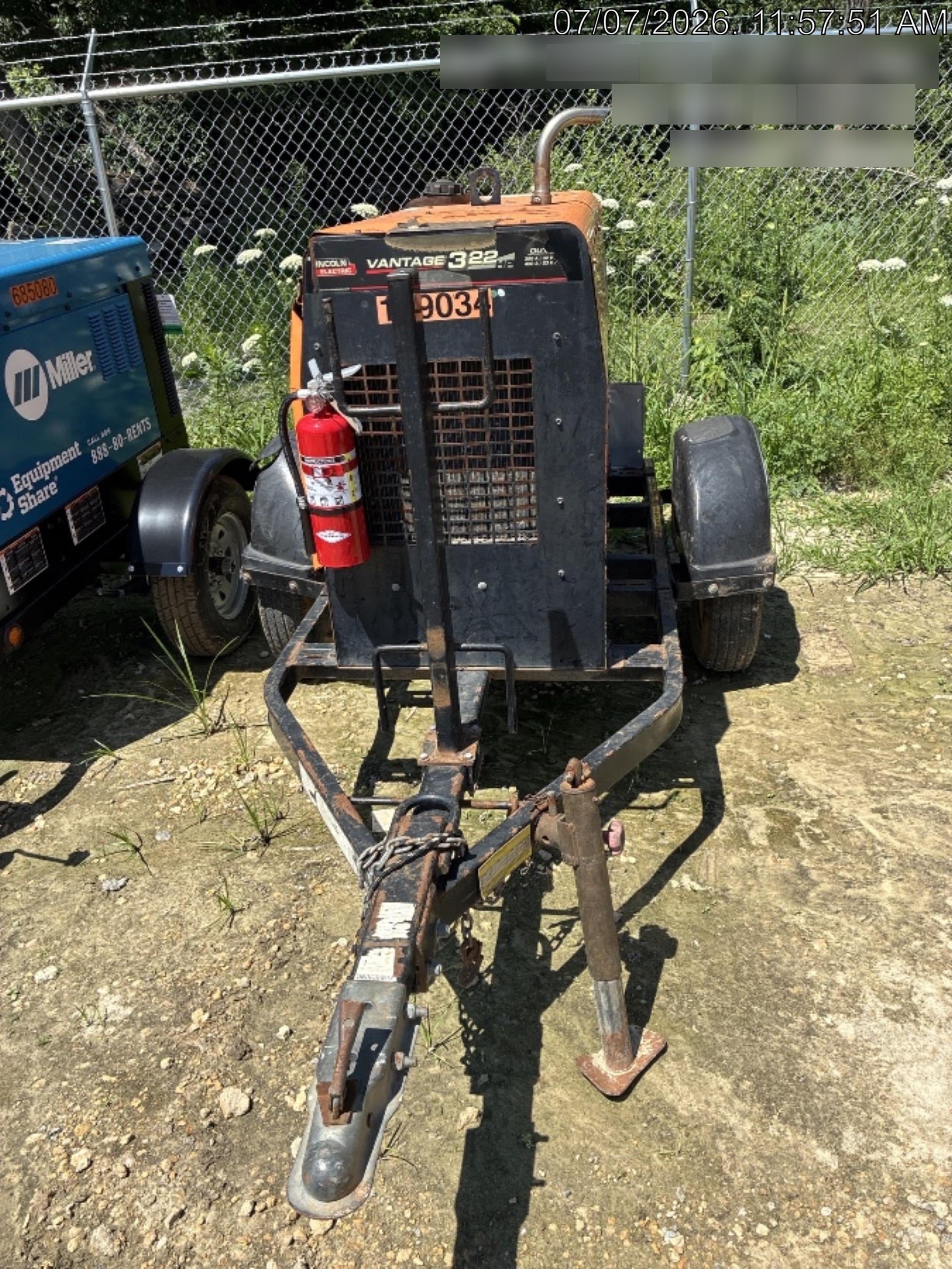 2021 Lincoln Electric Vantage 322 Vantage 322 Ready Pak 3 w/ Decals, ORANGE (includes trailer, cable rack, fender light kit) NO Telematics