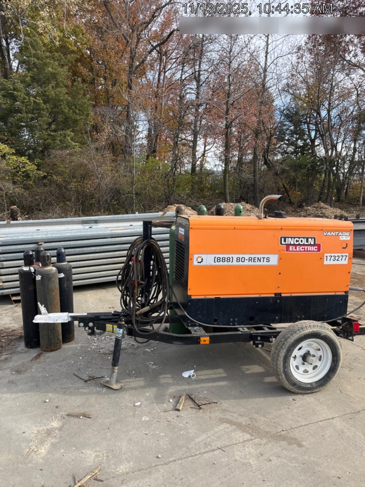 2021 Lincoln Electric Vantage 322 Vantage 322 Ready Pak 3 w/ Decals, ORANGE (includes trailer, cable rack, fender light kit) NO Telematics