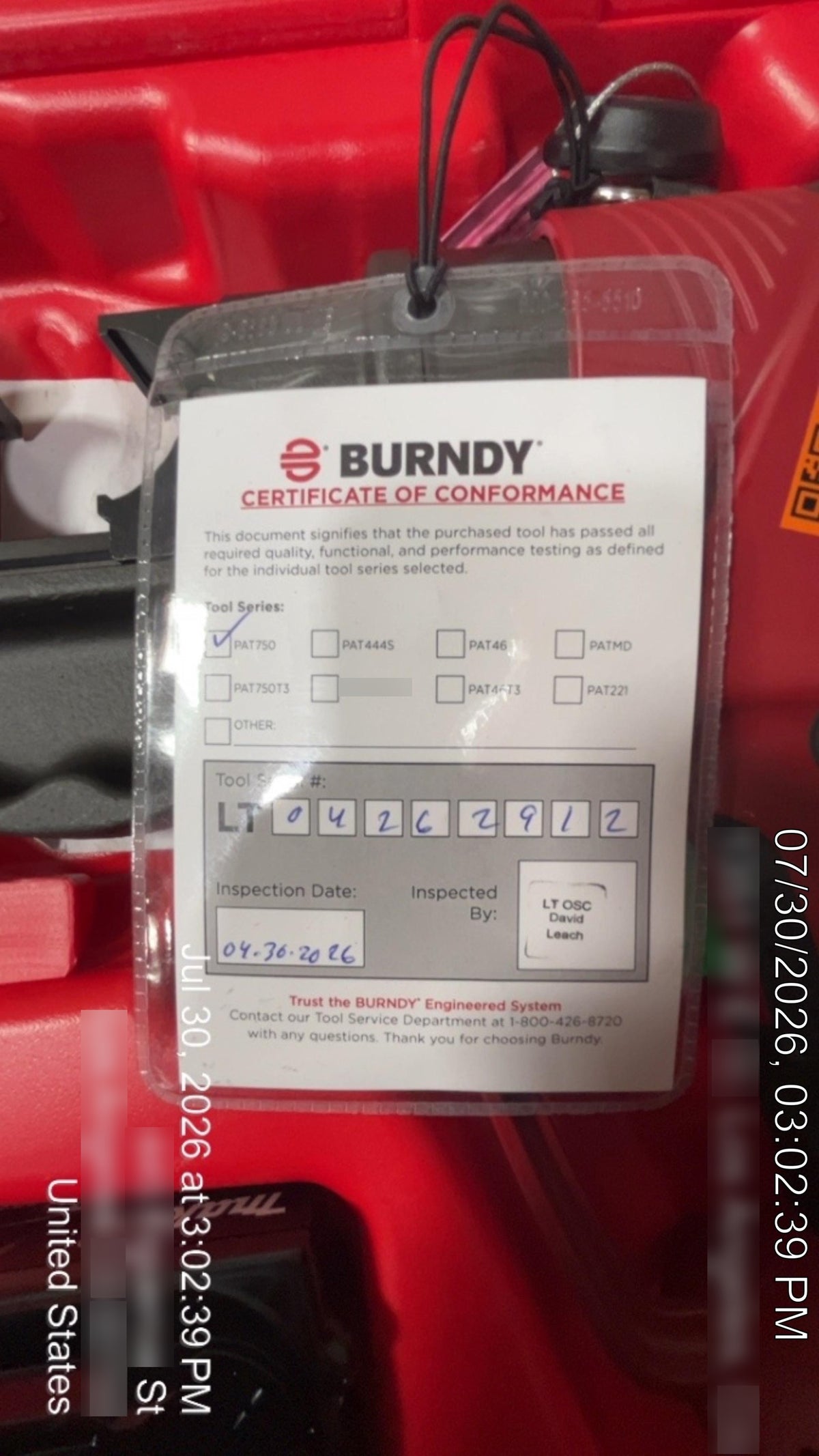 2026 BURNDY PAT750LI