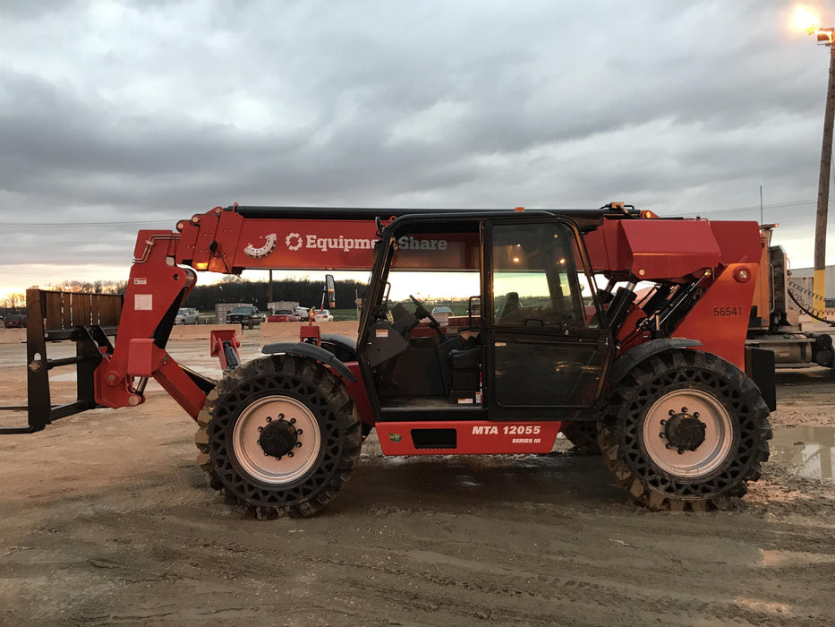2020 Manitou MTA12055SER3 Cab/Heat/Air, Solid Tires, Amber Strobe, Lift Hook w/66" Carriage, 60" Forks