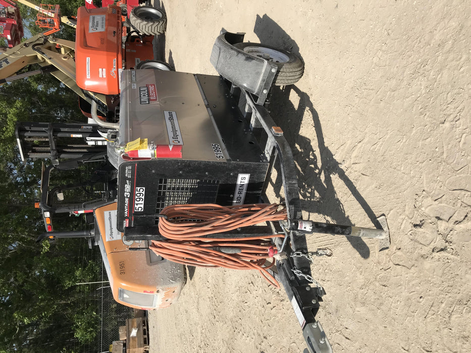 2019 Lincoln Electric Vantage 322 Welder Ready-Pak 3, Two wheel trailer, Fender and Light kit, Cable Rack