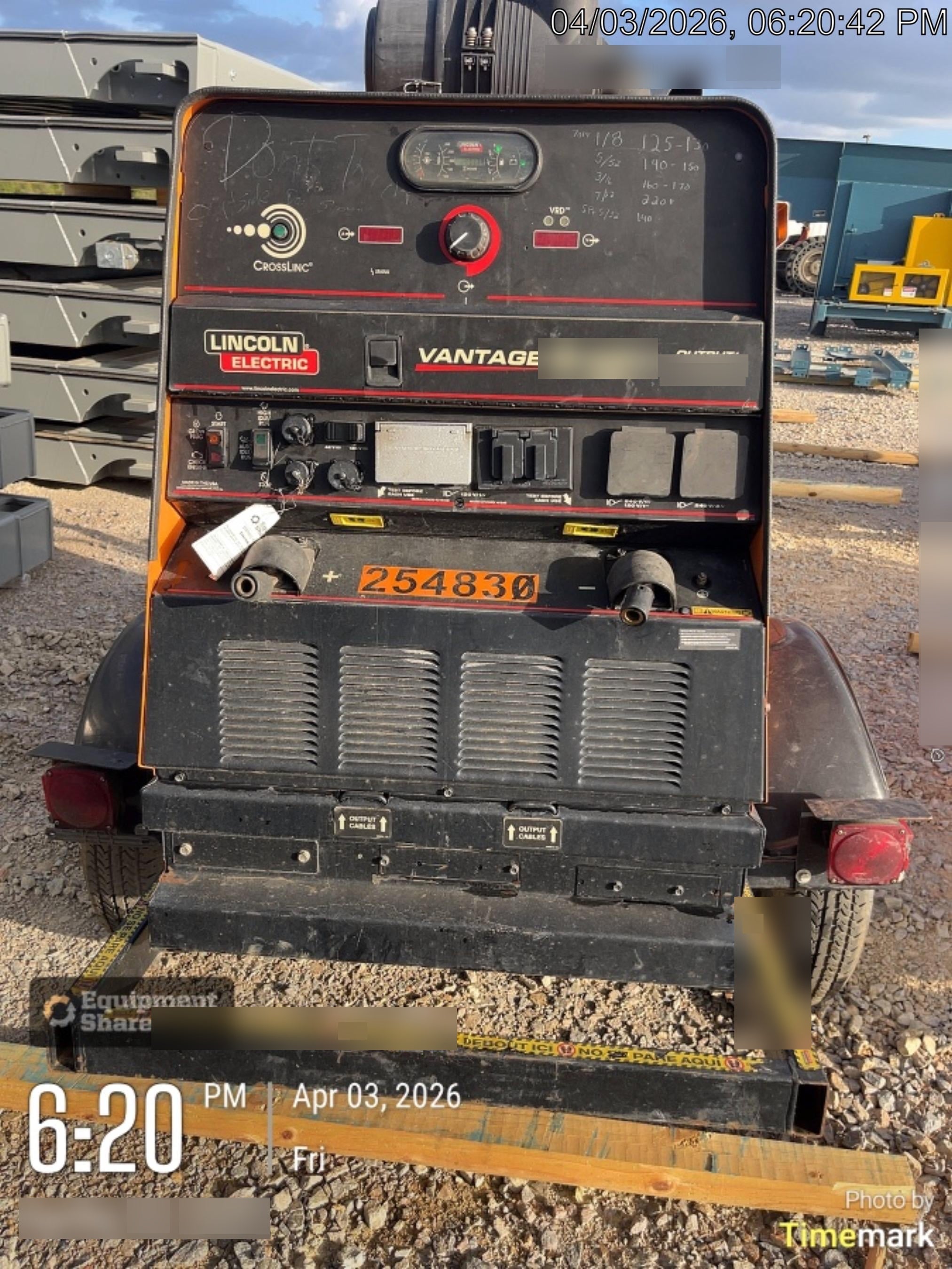 2022 Lincoln Electric Vantage 549X Crosslink Technology, Trailer Mounted, ES Decals, T3