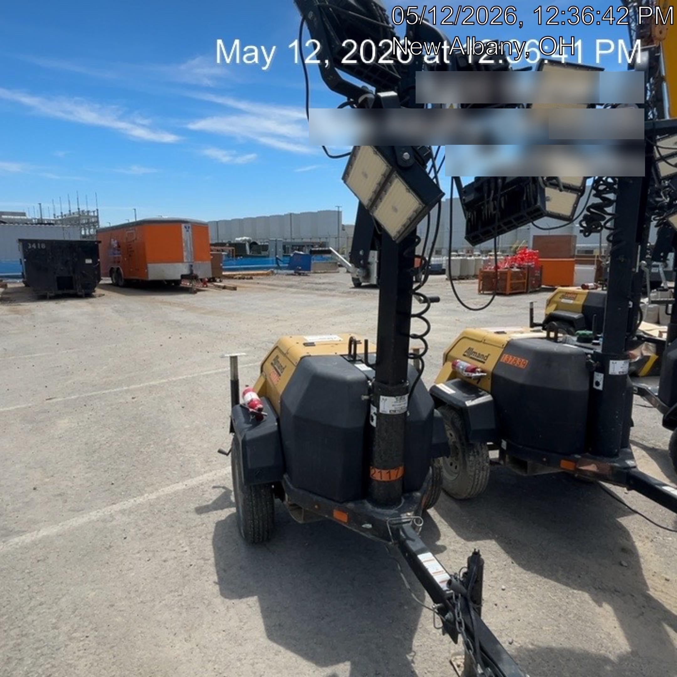 2022 Allmand NLV3GR (4) LED Light Fixture 350W, 23' Vertical Mast, 3kW Prime, Towable, Deep Sea L401, Leveling Jacks, Yanmar T4F 5.8hp