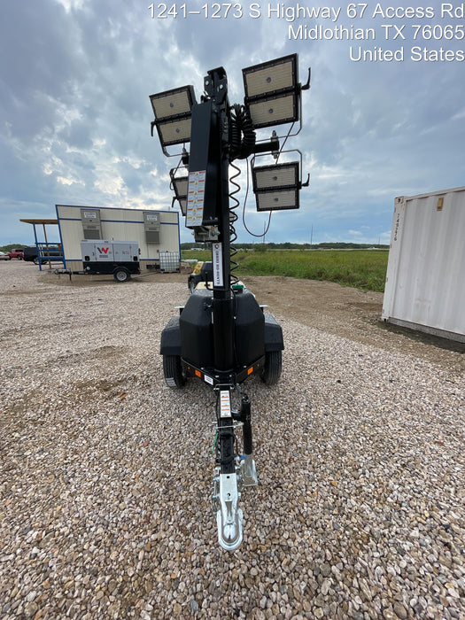 2022 Allmand NLV3GR (4) LED Light Fixture 350W, 23' Vertical Mast, 3kW Prime, Towable, Deep Sea L401, Leveling Jacks, Yanmar T4F 5.8hp