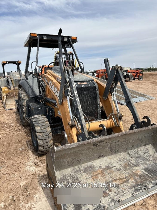 2019 Case 570N EP Canopy, 4WD, GP Front Bucket, Dual Tilt Cylinder, 84" Box Blade w/ Scarifier, Wheel Weights, Beacon