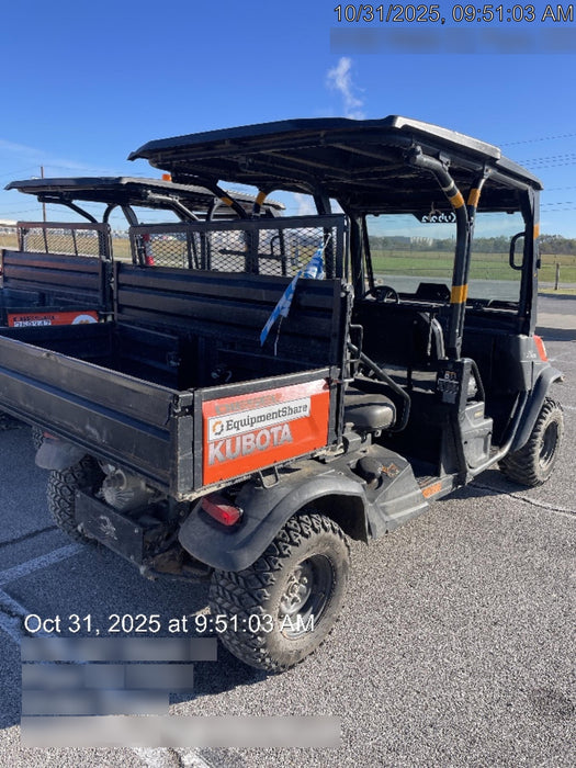 Kubota RTV-X1140W-H Kubota RTVX1140WH 4wd Utility Cart, LED Strobe, Windshield Tempered Glass, Pastic Canopy, Wire Harness Kit, Backup Alarm