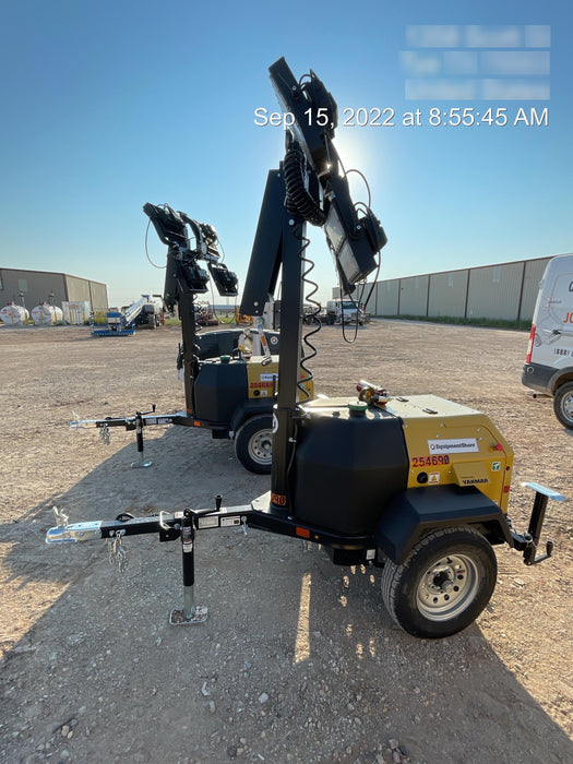 2022 Allmand NLV3GR (4) LED Light Fixture 350W, 23' Vertical Mast, 3kW Prime, Towable, ES Decals, T3