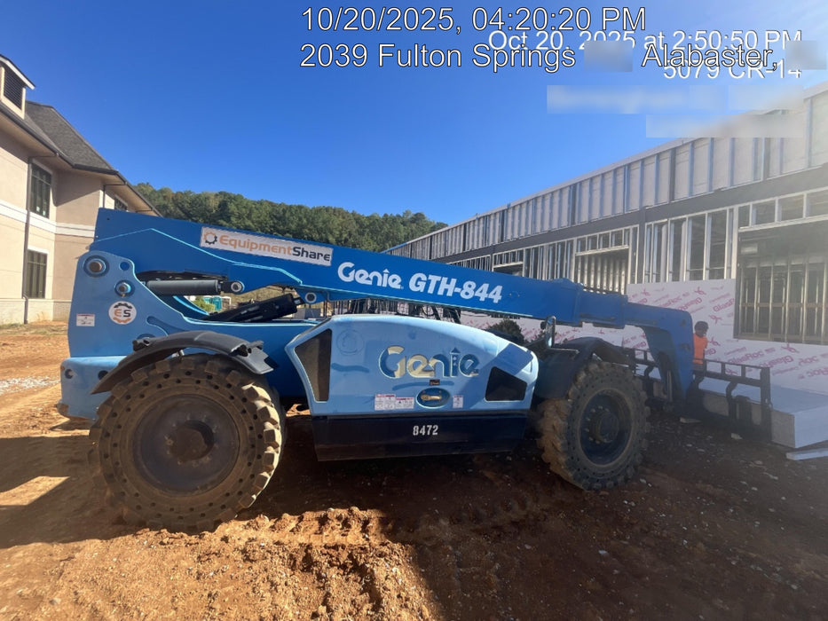 2018 Genie GTH-844 Genie GTH-844D w/Open ROPS, Solid Tires, Work Light/Beacon, 60" Carriage and Forks