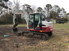 2019 Takeuchi TB290 Cab, AC, Rubber Tracks, Dozer Blade, Travel Alarm, Control Pattern Change Valve, Auxiliary Hydraulics w/18" Quick Coupler Bucket with teeth, 6.2 cu. ft. capacity/24" Quick Coupler Bucket with teeth, 8.6 cu. ft. capacity/36" Quick Coupler Bucket with teeth, 13.4 cu. ft. capacity, Quick Coupler, Hydraulic Thumb Installed