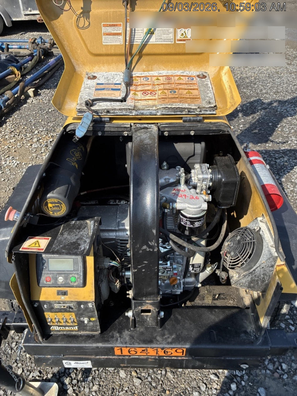 2021 Allmand NLV3GR (4) LED Light Fixture 350W, 23' Vertical Mast, 3kW Prime, Towable, Deep Sea L401, Leveling Jacks, Yanmar T4F 5.8hp
