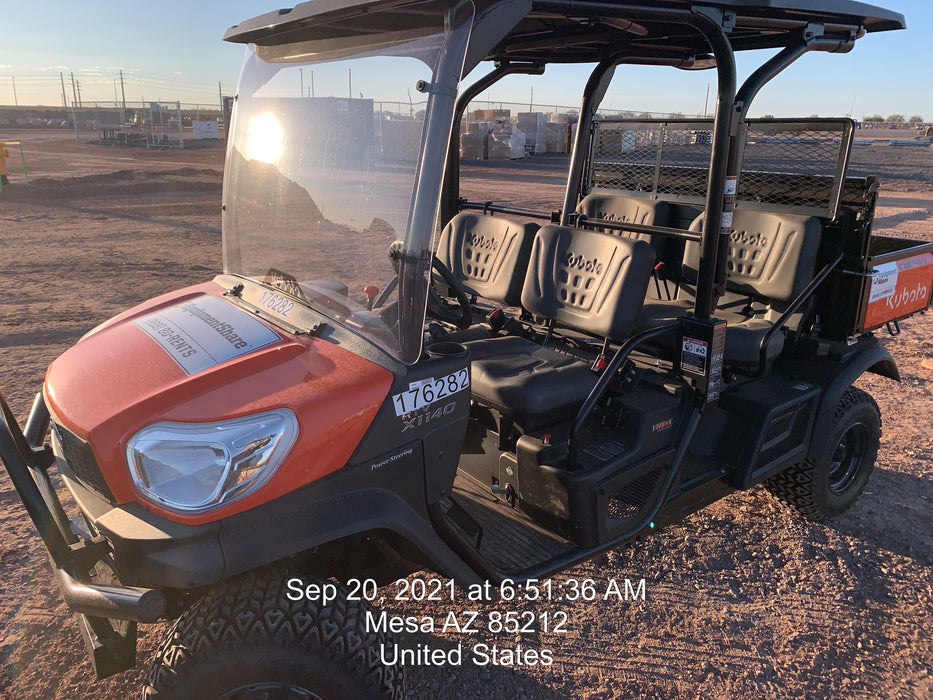 2021 Kubota RTV-X1140W-H Plastic Canopy, Windshield Acrylic Clear, LED Strobe Light, Wire Harness Kit, Back up Alarm