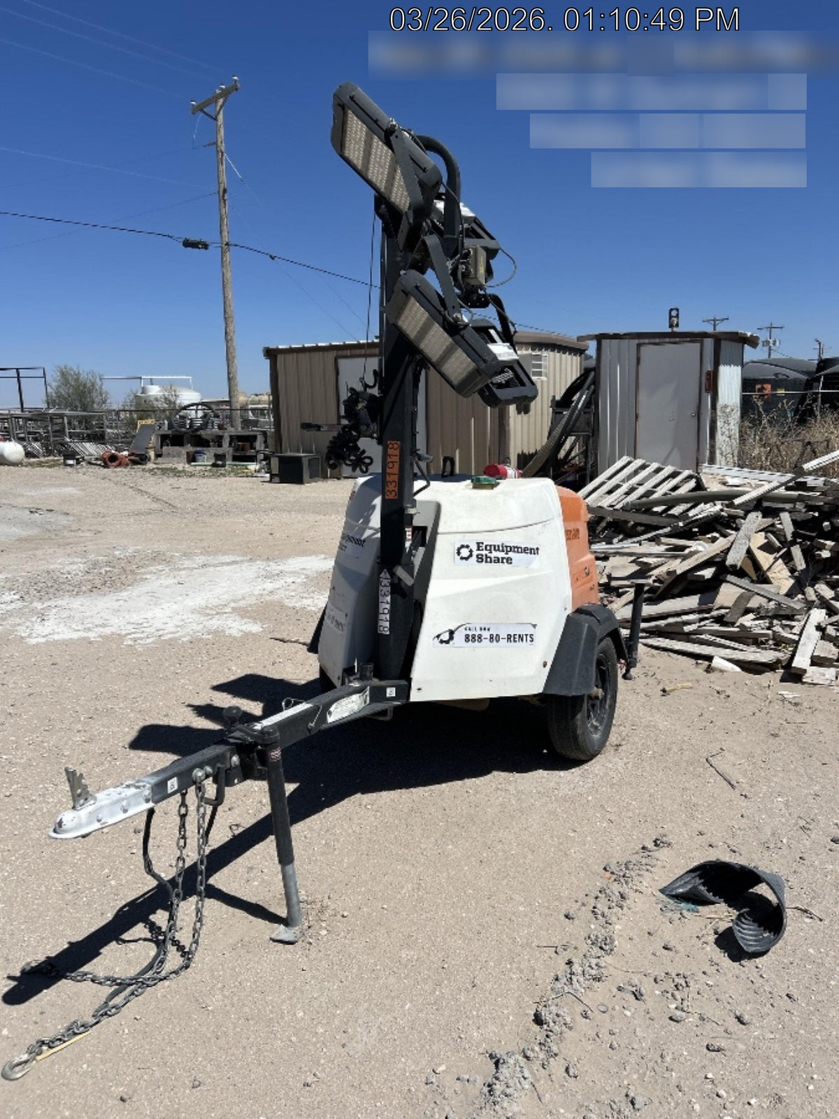 2023 Generac MLT2 Diesel, Flex Switch 120V Input, Powerzone Controller, (4) 320W LED Lights, 4kW Generator, 39.9 Gal Fuel Tank, 2" Ball, T3