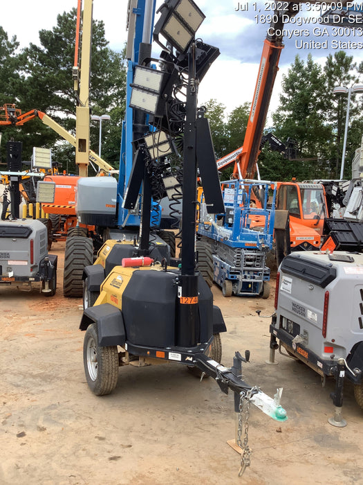 2021 Allmand NLV3GR (4) LED Light Fixture 350W, 23' Vertical Mast, 3kW Prime, Towable, Deep Sea L401, Leveling Jacks, Yanmar T4F 5.8hp