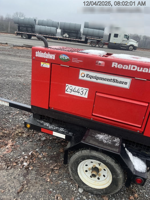 2023 Shindaiwa DGW400MDL Kubota D902 Engine, 23 HP, Dual Op Welder, Wire, Arc, Droop Stick, Tig, and CC Stick Functionality, Simulphase, 3 Phase and 1 Phase Gen Output, Single Axle NB Trlr, Slr Trckl Chrg 12V 12W, Fire Ext