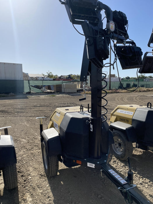 2022 Allmand NLV3GR (4) LED Light Fixture 350W, 23' Vertical Mast, 3kW Prime, Towable, ES Decals, T3