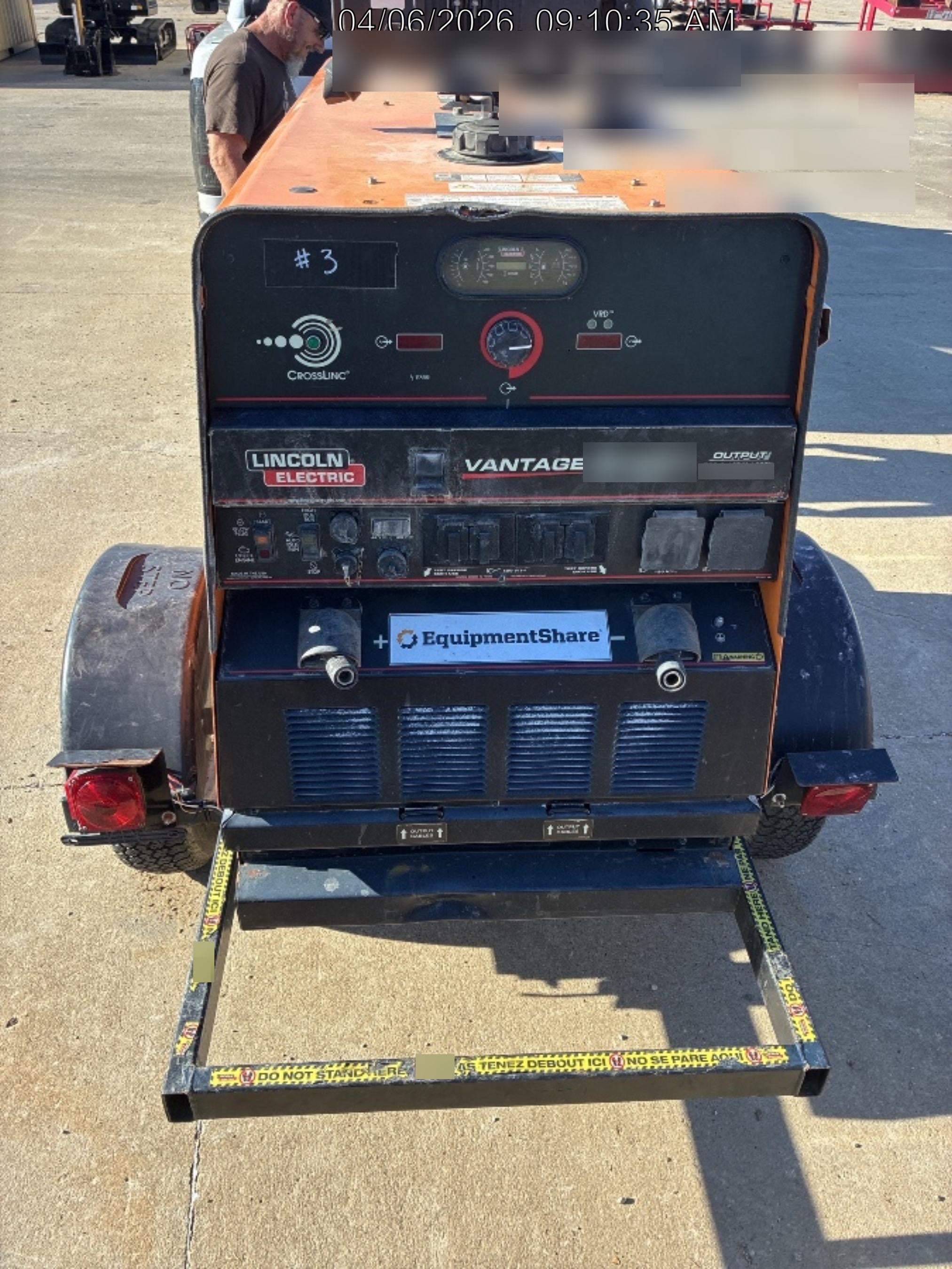 2021 Lincoln Electric Vantage 549X Ready Pak 3, ORANGE (includes trailer, cable rack, fender light kit)