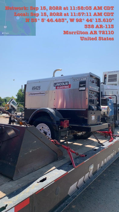 2019 Lincoln Electric Vantage 322 Ready-Pak 3, Two Wheel Trailer, Fender and Light Kit, Cable Rack