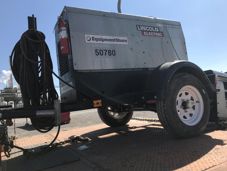 2019 Lincoln Electric Vantage 322 Welder Ready-Pak 3, Two wheel trailer, Fender and Light kit, Cable Rack