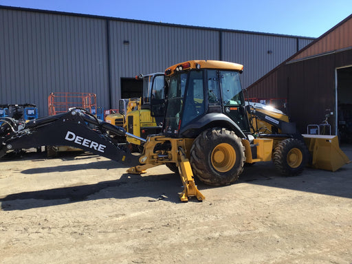 2020 John Deere 410L - Extendable Stick Cab/Heat/Air, 4WD, Extendable Stick, Pilot Controls, 2 Way Hydraulics, TAG Manual QC