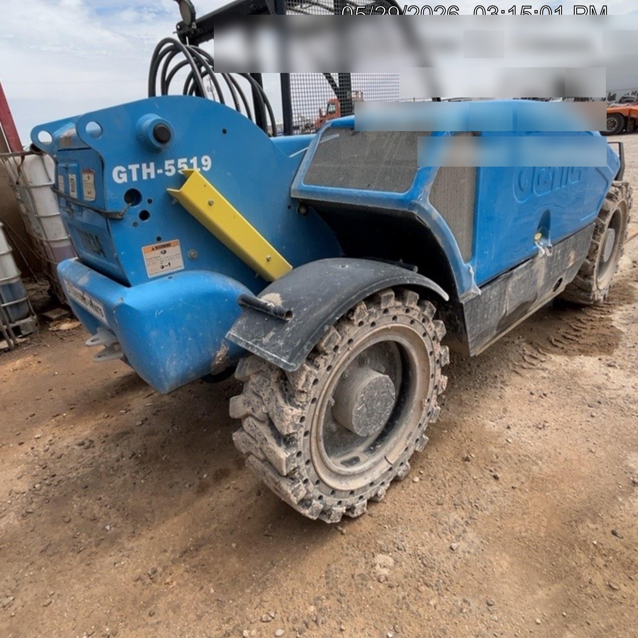 2019 Genie GTH-5519 Canopy, Solid RT Tires, LED Work Lights, Beacon w/48" Carriage, 48" Forks