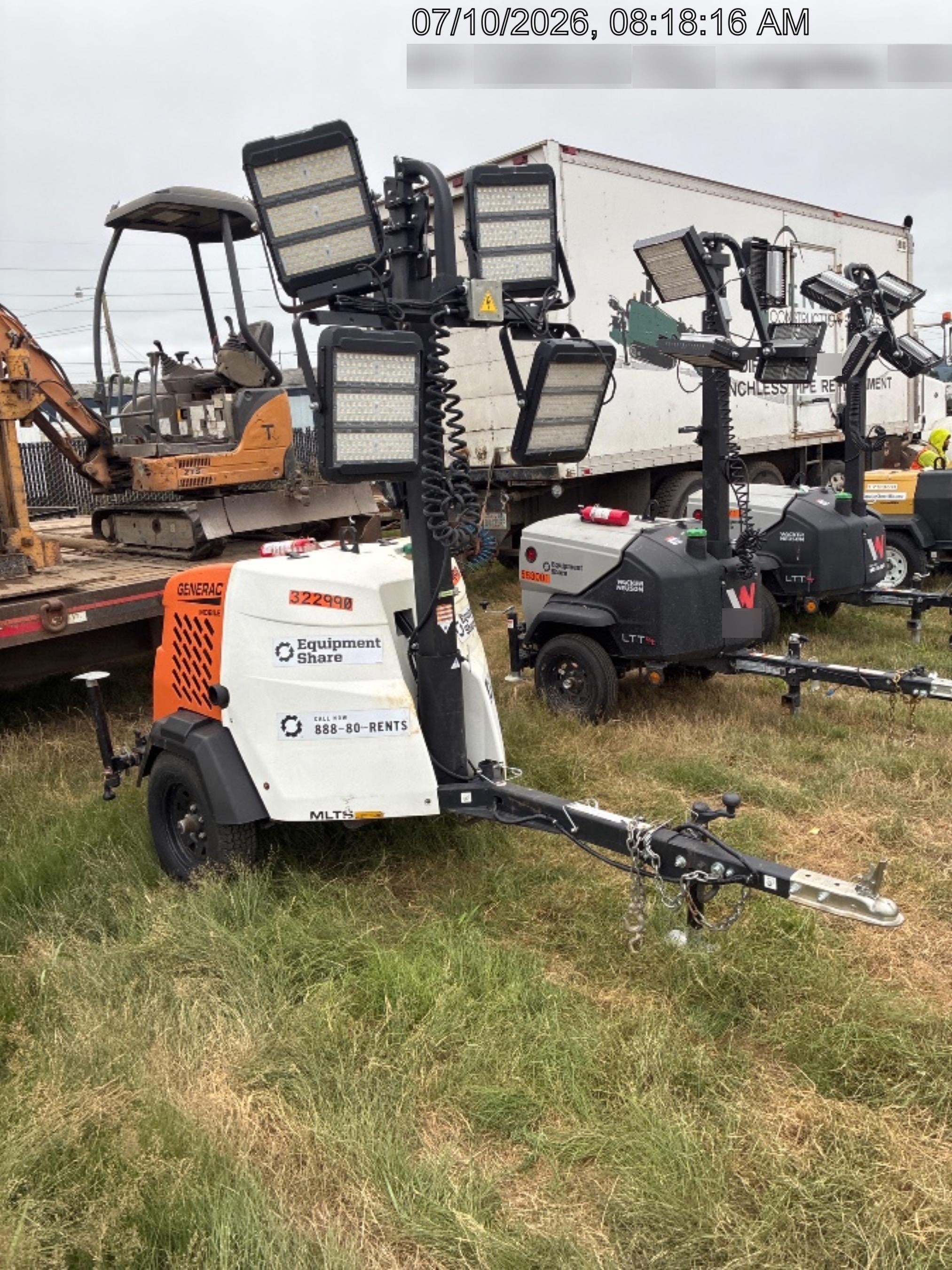 2023 Generac MLT2 Diesel, Flex Switch 120V Input, Powerzone Controller, (4) 320W LED Lights, 4kW Generator, 39.9 Gal Fuel Tank, 2" Ball, T3