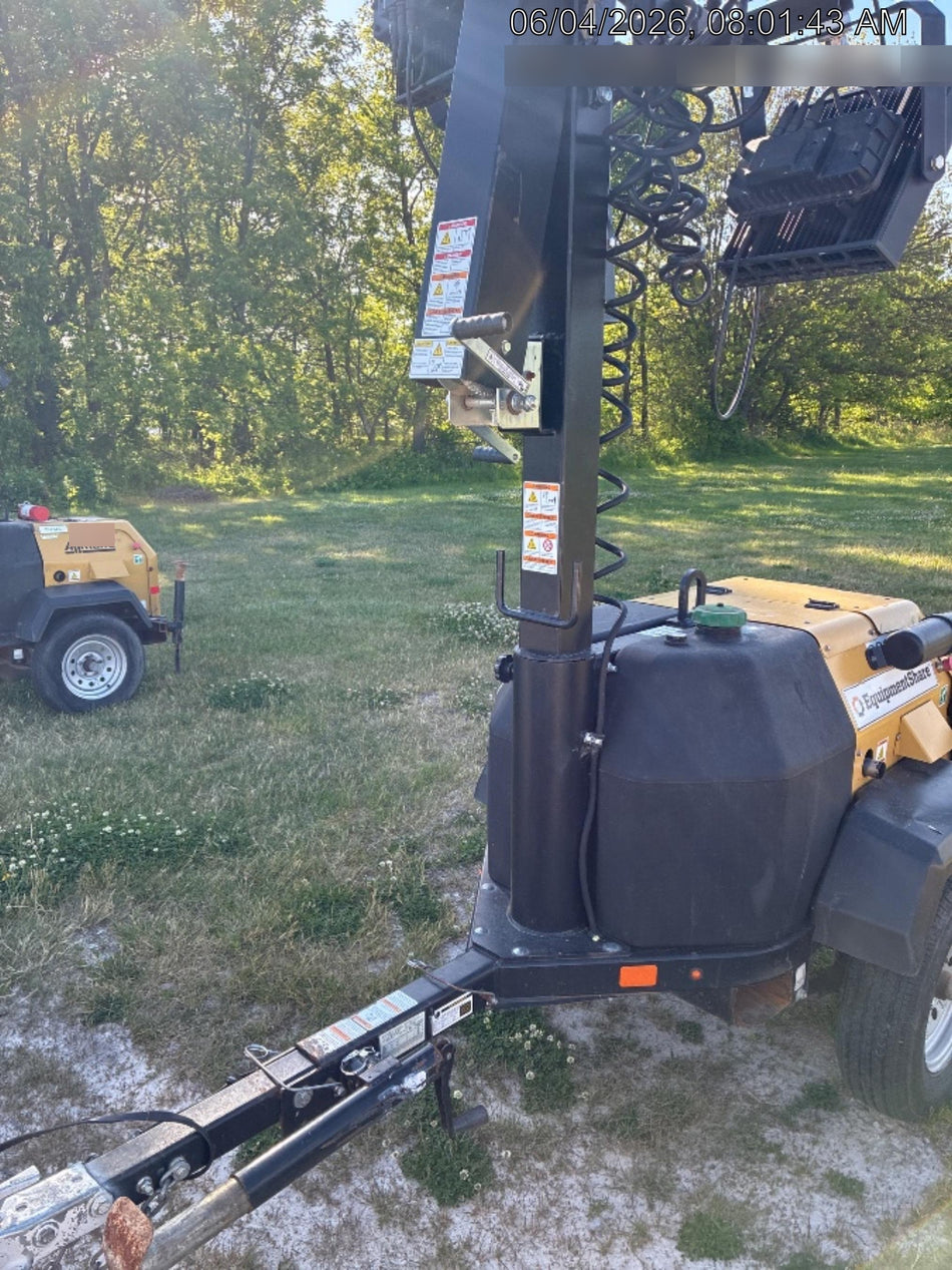 2022 Allmand NLV3GR (4) LED Light Fixture 350W, 23' Vertical Mast, 3kW Prime, Towable, Deep Sea L401, Leveling Jacks, Yanmar T4F 5.8hp