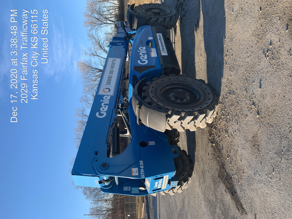 2018 Genie GTH-636 Genie GTH-636 w/Open ROPS, Solid Tires, beacon/work lights, 48" carriage/forks