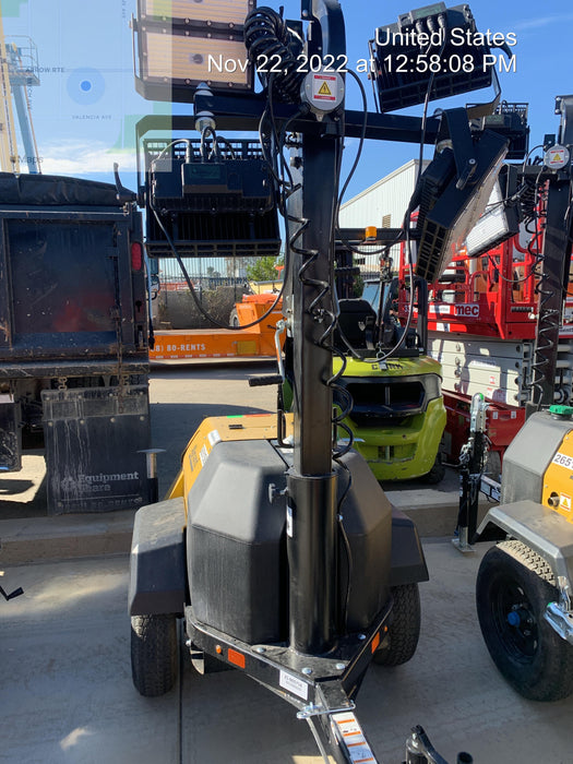 2022 Allmand NLV3GR (4) LED Light Fixture 350W, 23' Vertical Mast, 3kW Prime, Towable, ES Decals, T3