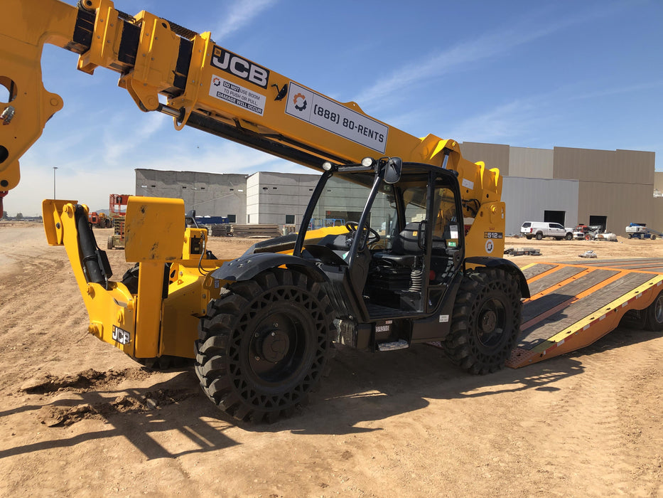 2020 JCB 512-56 Canopy, 74 HP, Solid Tires, STD Worklight, Beacon, Aux Hydraulics, Lifting Eye, Backup Alarm w/66" Carriage, 60" Forks