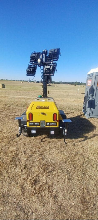 2022 Allmand NLV3GR (4) LED Light Fixture 350W, 23' Vertical Mast, 3kW Prime, Towable, ES Decals, T3