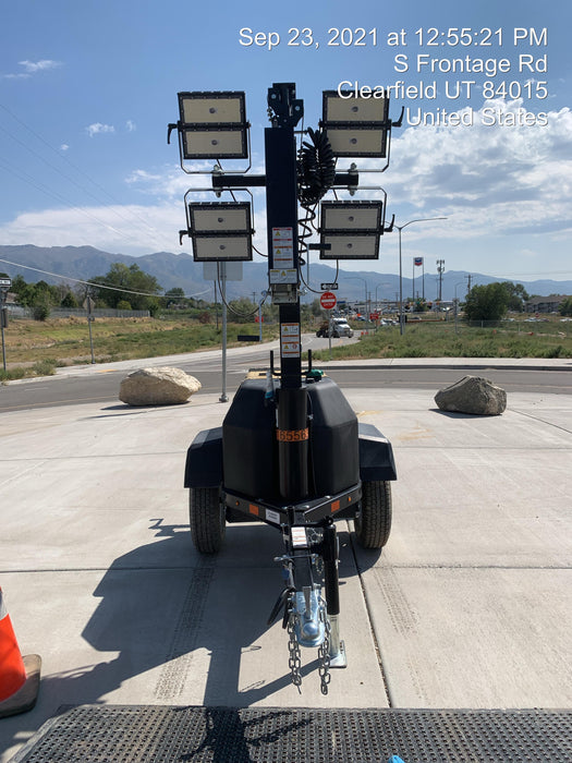 2021 Allmand NLV3GR (4) LED Light Fixture 350W, 23' Vertical Mast, 3kW Prime, Towable, Deep Sea L401, Leveling Jacks, Yanmar T4F 5.8hp