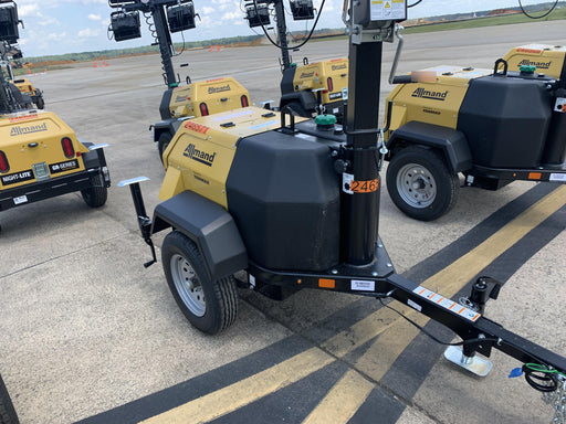 2022 Allmand NLV3GR (4) LED Light Fixture 350W, 23' Vertical Mast, 3kW Prime, Towable