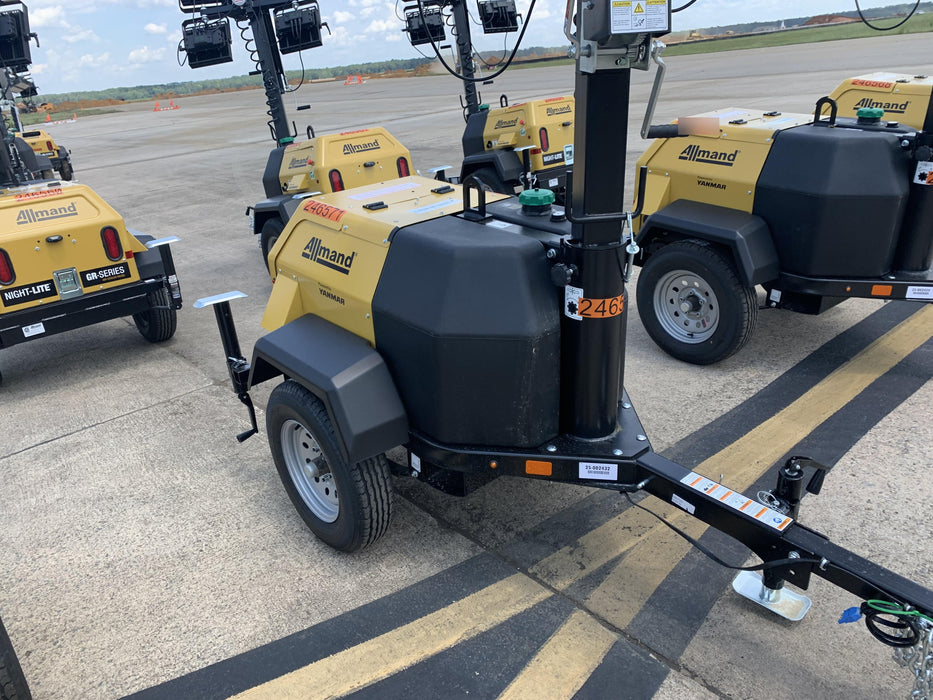 2022 Allmand NLV3GR (4) LED Light Fixture 350W, 23' Vertical Mast, 3kW Prime, Towable