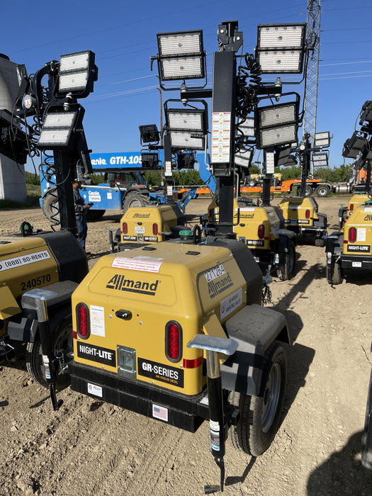 2022 Allmand NLV3GR (4) LED Light Fixture 350W, 23' Vertical Mast, 3kW Prime, Towable, ES Decals, T3