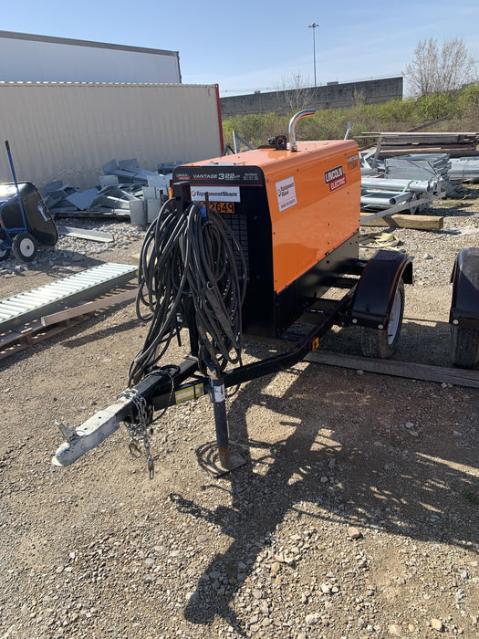 2021 Lincoln Electric Vantage 322 Vantage 322 Ready Pak 3 w/ Decals, ORANGE (includes trailer, cable rack, fender light kit) NO Telematics