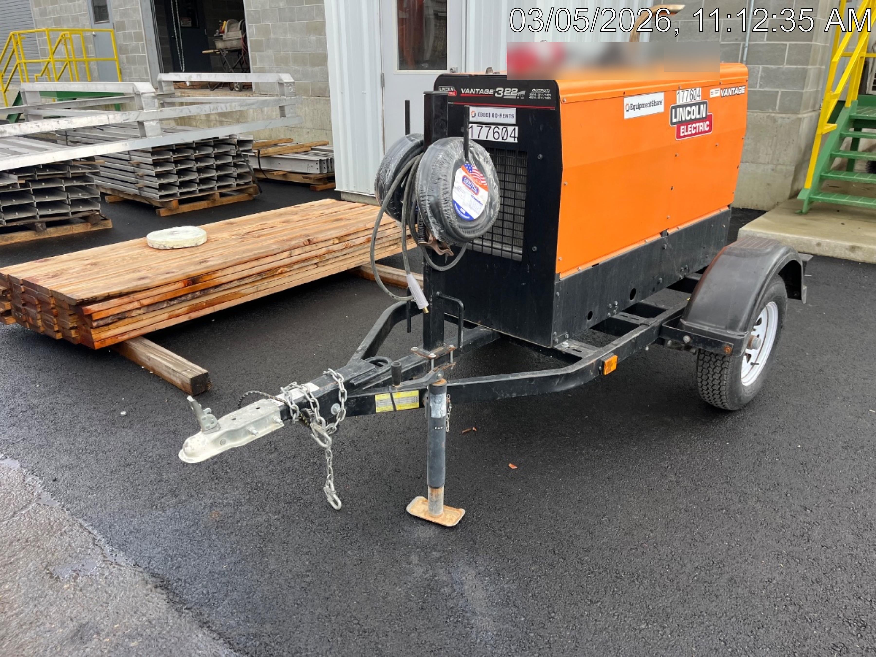 2021 Lincoln Electric Vantage 322 Vantage 322 Ready Pak 3 w/ Decals, ORANGE (includes trailer, cable rack, fender light kit) NO Telematics