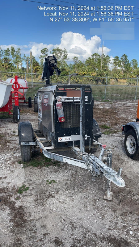 2019 Lincoln Electric Vantage 322 Welder Ready-Pak 3, Two wheel trailer, Fender and Light kit, Cable Rack
