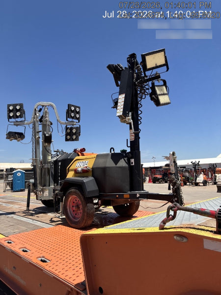 2022 Allmand NLV3GR (4) LED Light Fixture 350W, 23' Vertical Mast, 3kW Prime, Towable, Deep Sea L401, Leveling Jacks, Yanmar T4F 5.8hp