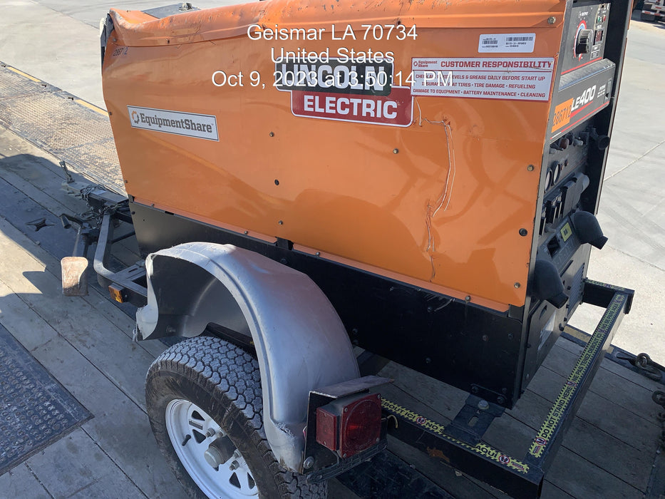 2022 Lincoln Electric LE400 Kubota V1505, Trlr, Cable Rack, Light Kit, ES Decals, T3