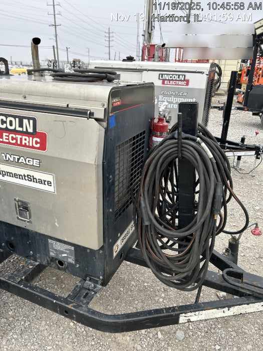 2019 Lincoln Electric Vantage 322 Welder Ready-Pak 3, Two wheel trailer, Fender and Light kit, Cable Rack